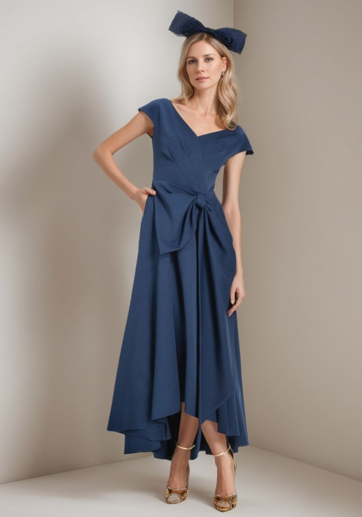 A-Line/Princess V-Neck Ankle-Length Bowknot Mother of the Bride Dresses with Cape