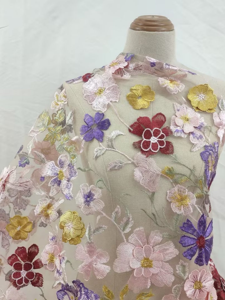 A-Line/Princess Scoop Chiffon Mother of the Bride Dresses Lace Floral Half Sleeves Ankle-Length