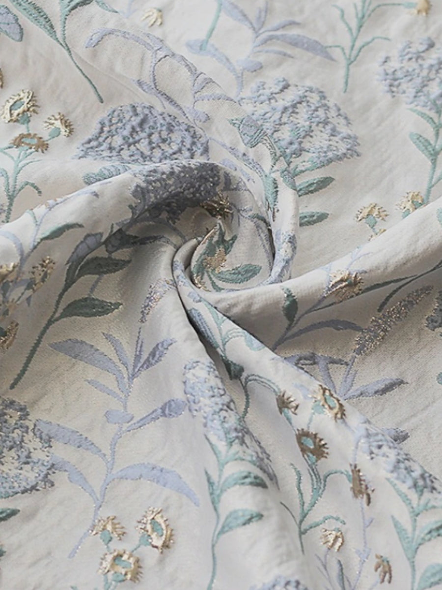 A-Line/Princess V-Neck Jacquard Plus Size Mother of the Bride Dresses Floral Tea-Length 3/4 Sleeves