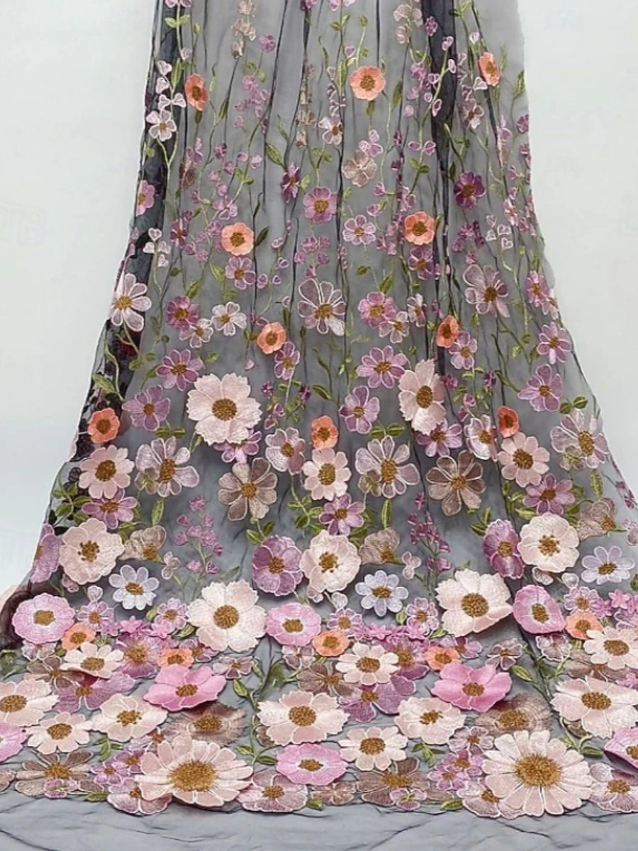 A-Line/Princess Scoop Lace Embroidery Plus Size Mother of the Bride Dresses Floral Ankle-Length 3/4 Sleeves