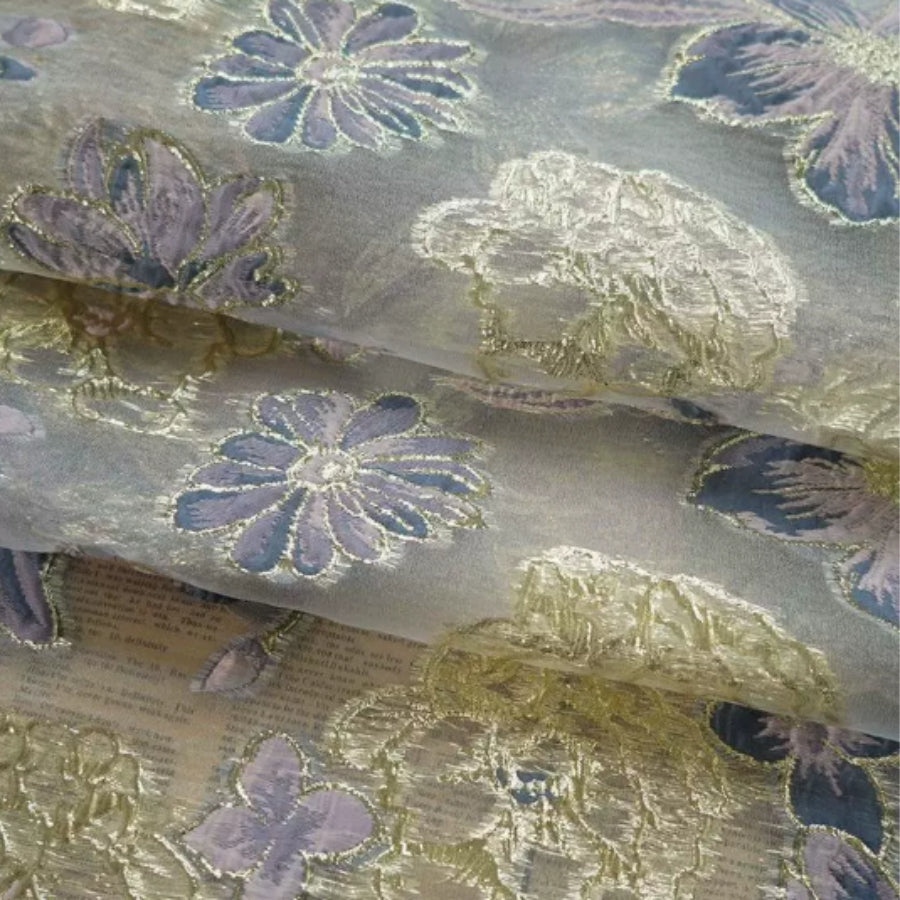 Sheath/Column Asymmetrical Neck Jacquard Plus Size Mother of the Bride Dresses Floral Sleeveless Floor-Length 3D Flower