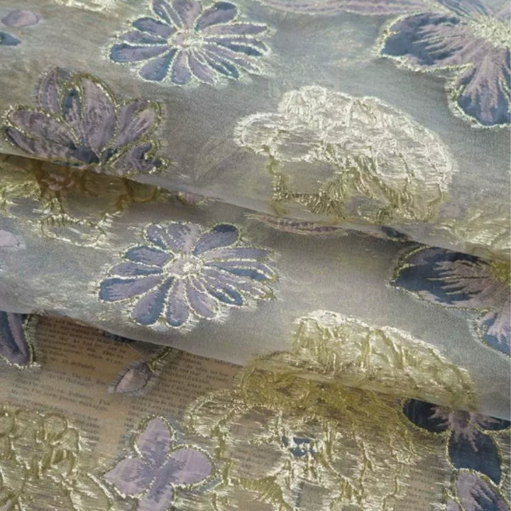 Sheath/Column Asymmetrical Neck Jacquard Plus Size Mother of the Bride Dresses Floral Sleeveless Floor-Length 3D Flower