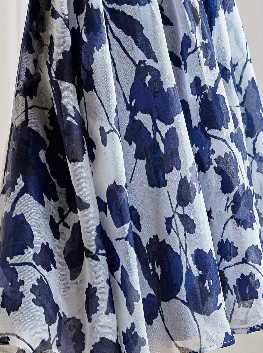 Sheath/Column Scoop Chiffon Mother of the Bride Dresses with 3D Flower Floral Cape Sleeves Floor-Length