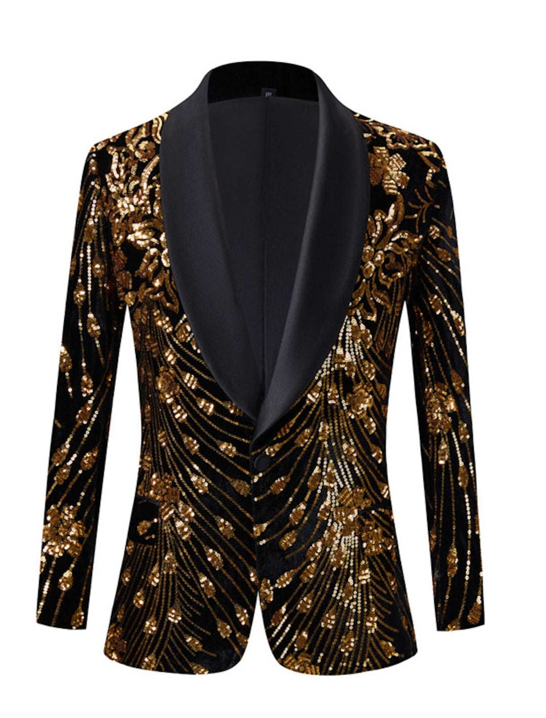 Gold Red Blue Purple Men's Tailored Fit Single Breasted One-button Sequins Party Jacket