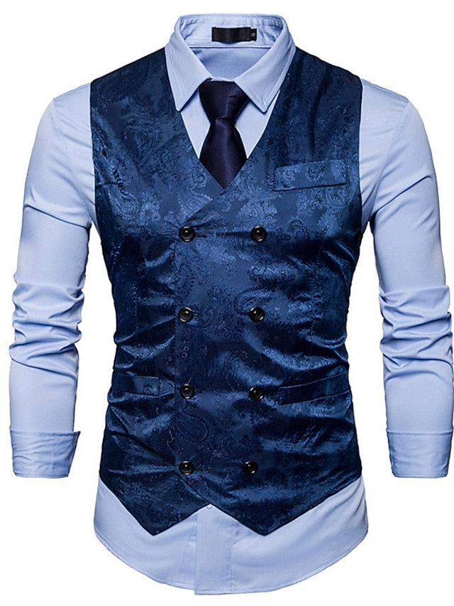 Men's Business Double Breasted More-buttons Vest