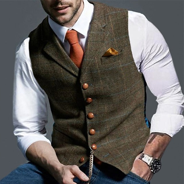 Men's Fashion Single Breasted More-buttons Vest