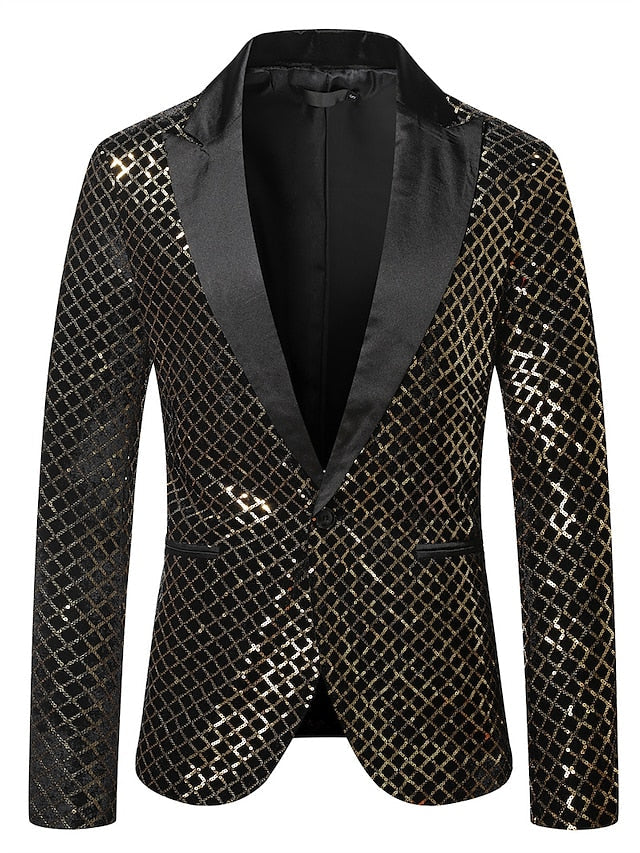 Men's Tailored Fit Single Breasted One-button Disco Jacket