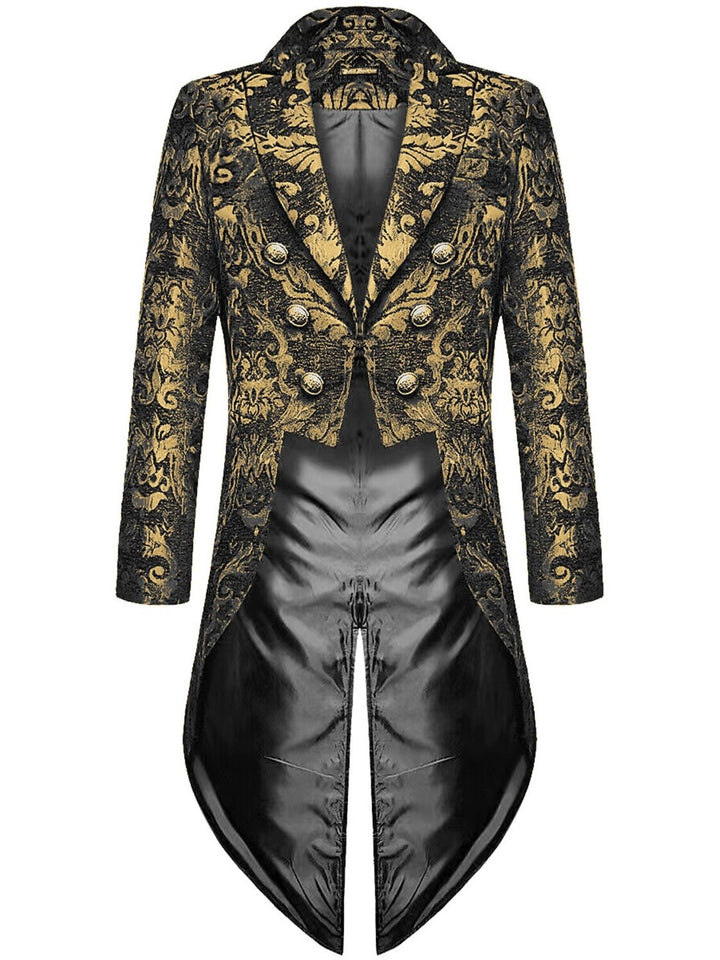 Men's Retro Exquisite Floral Single Breasted Tailcoat Jacket Suit