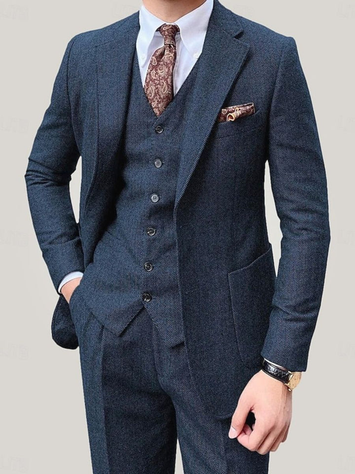 Brown Men's Party 3 Pieces Single Breasted Two-Buttons Wedding Daily Suits