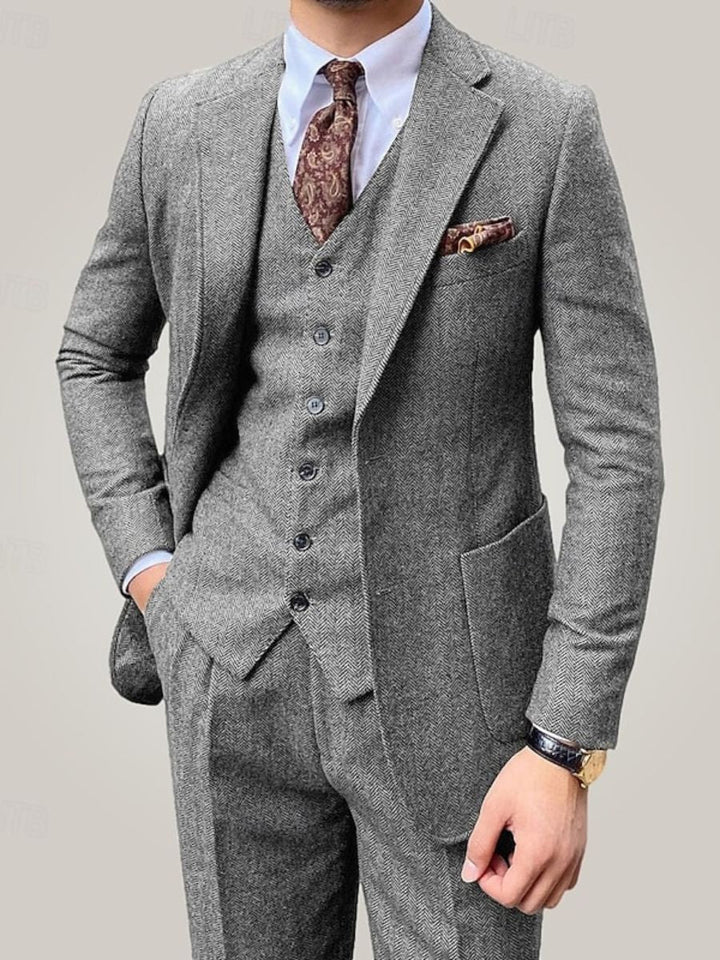 Brown Men's Party 3 Pieces Single Breasted Two-Buttons Wedding Daily Suits