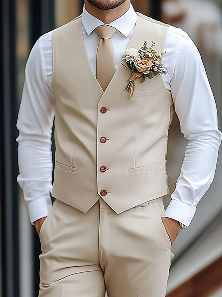 2 Piece Men's Single-Breasted Buttons Wedding Fashion Casual Waistcoat Pants Suits