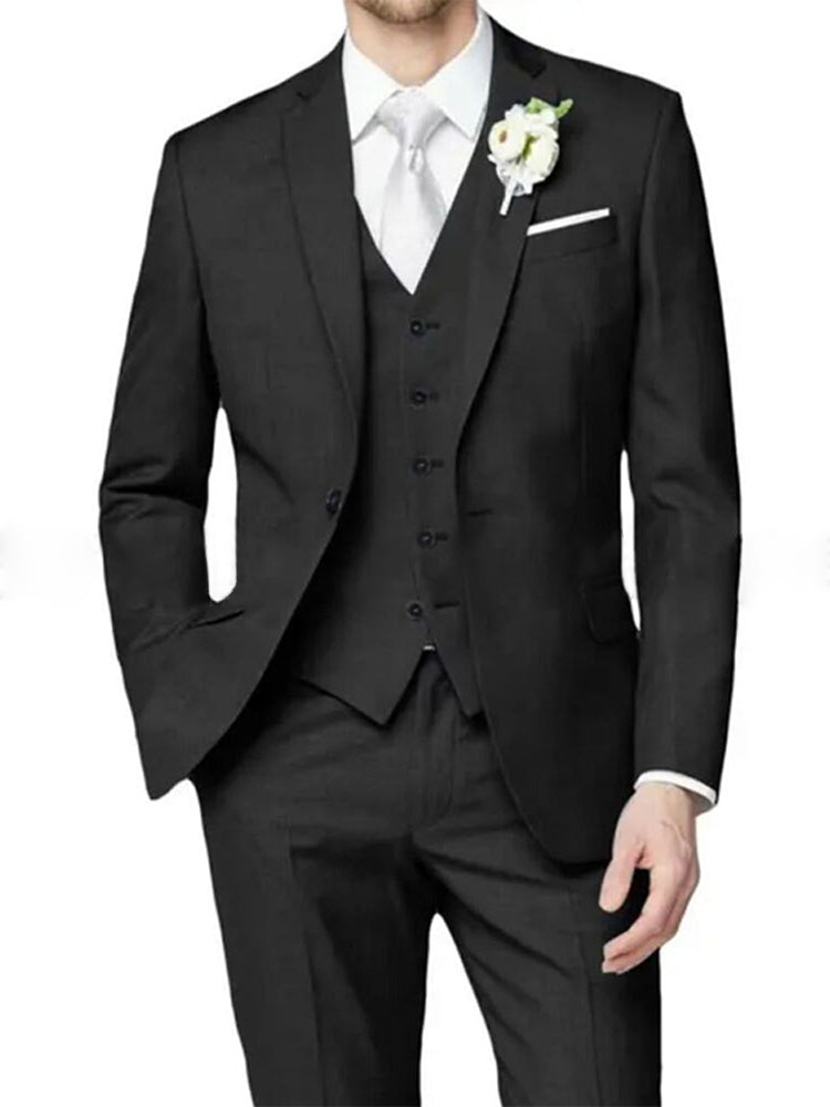 Lilac Men's Formal Notch Tailored Fit Single Breasted One-button Wedding Party Suits