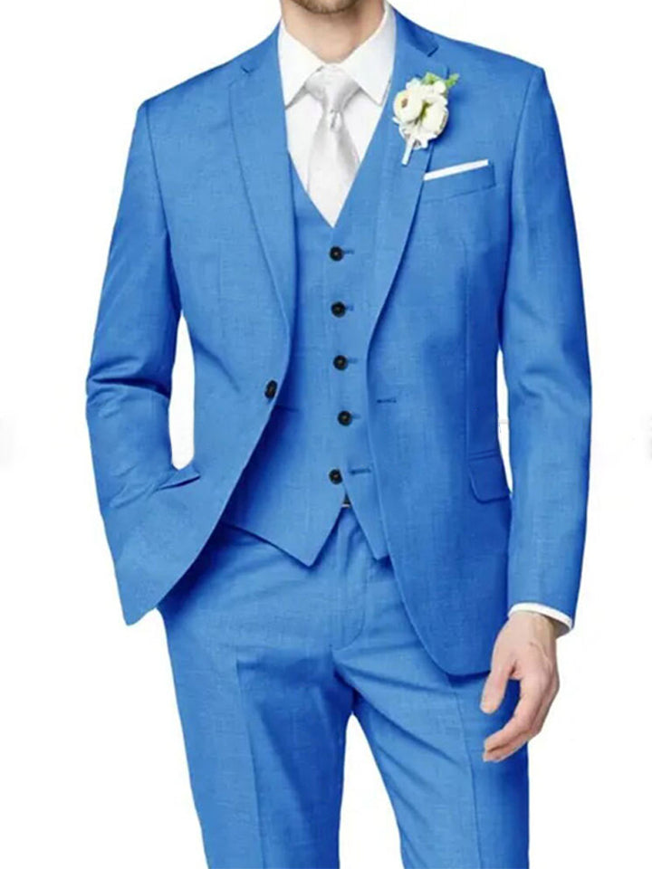 Lilac Men's Formal Notch Tailored Fit Single Breasted One-button Wedding Party Suits