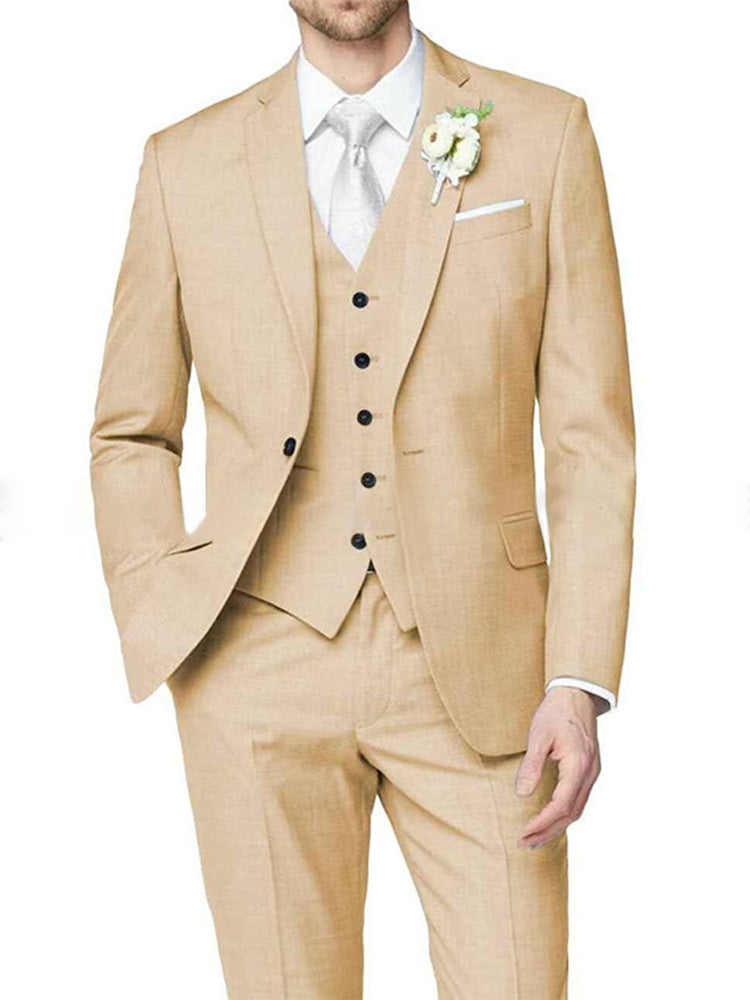 Lilac Men's Formal Notch Tailored Fit Single Breasted One-button Wedding Party Suits