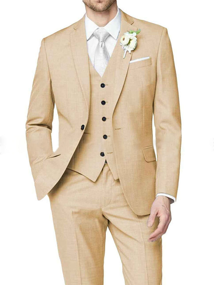 Lilac Men's Formal Notch Tailored Fit Single Breasted One-button Wedding Party Suits