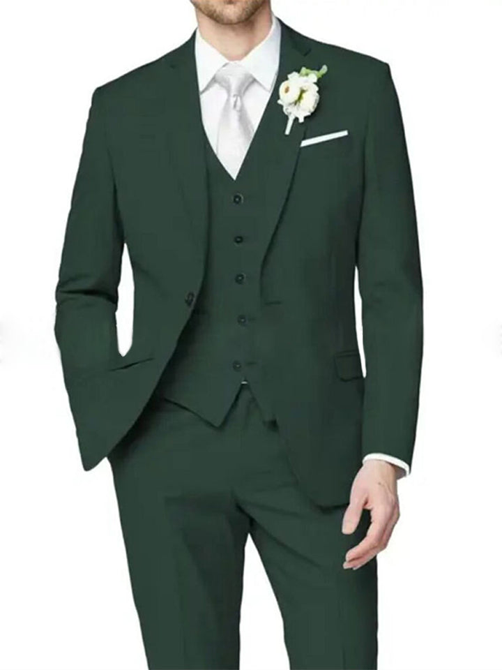 Lilac Men's Formal Notch Tailored Fit Single Breasted One-button Wedding Party Suits