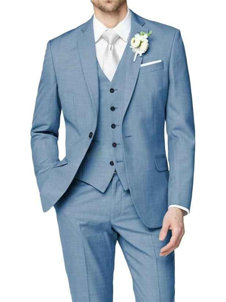 Lilac Men's Formal Notch Tailored Fit Single Breasted One-button Wedding Party Suits