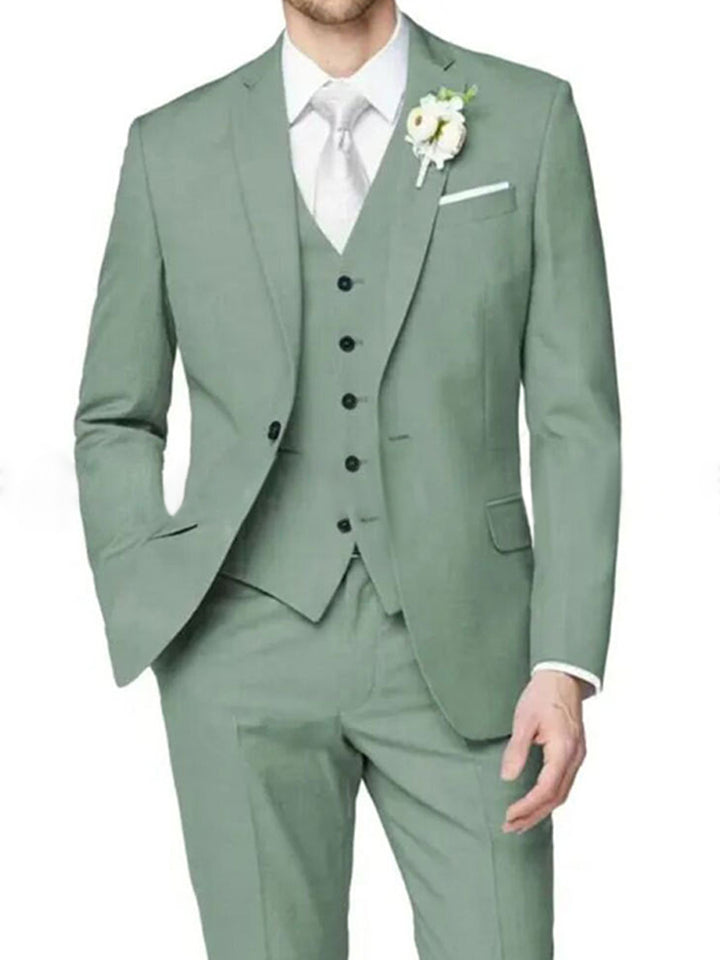 Lilac Men's Formal Notch Tailored Fit Single Breasted One-button Wedding Party Suits