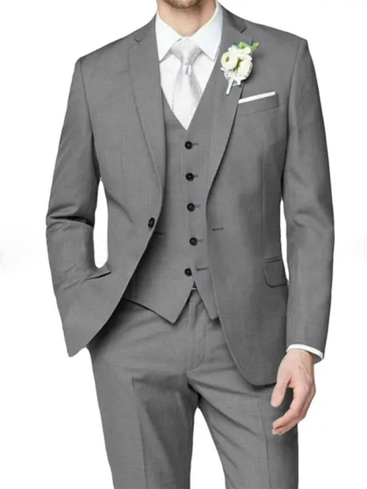 Lilac Men's Formal Notch Tailored Fit Single Breasted One-button Wedding Party Suits