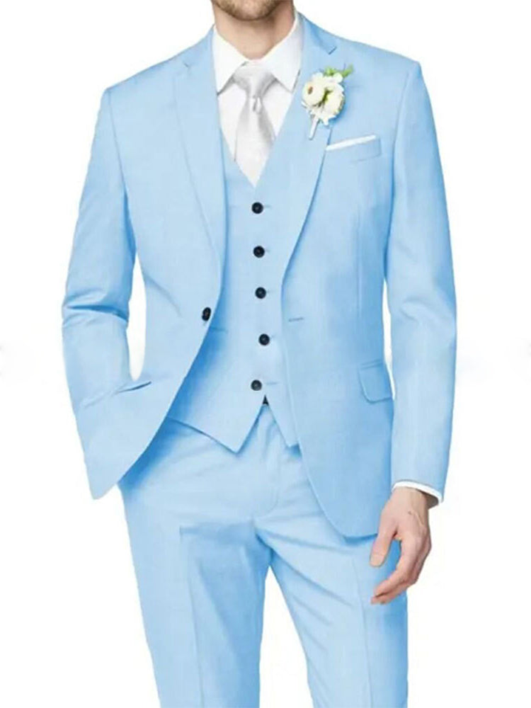 Lilac Men's Formal Notch Tailored Fit Single Breasted One-button Wedding Party Suits