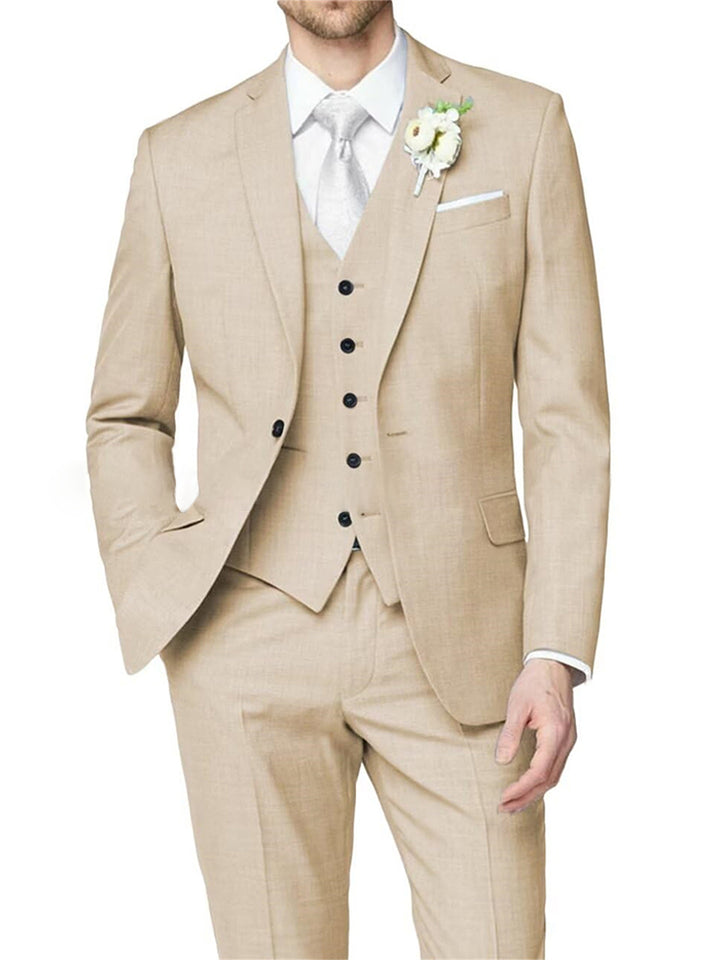 Lilac Men's Formal Notch Tailored Fit Single Breasted One-button Wedding Party Suits
