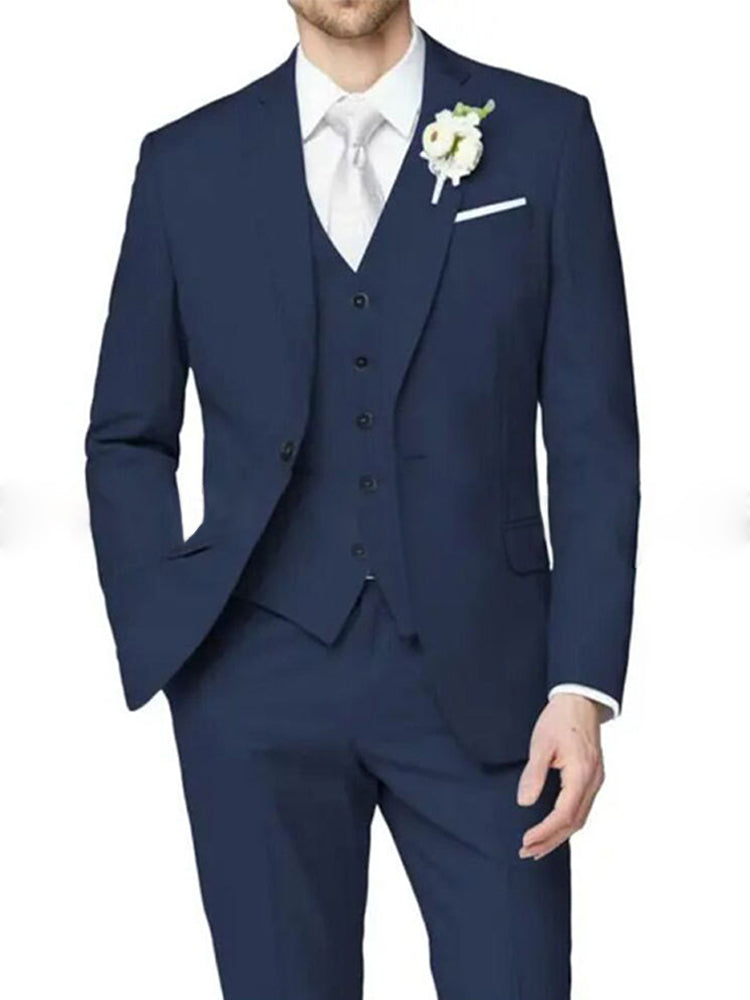 Lilac Men's Formal Notch Tailored Fit Single Breasted One-button Wedding Party Suits