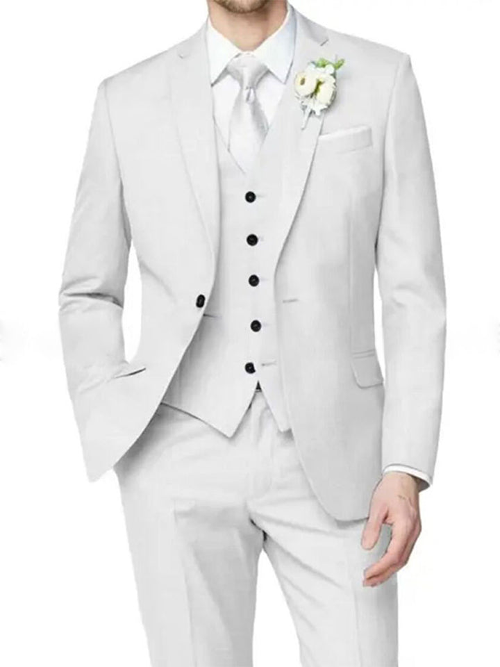 Lilac Men's Formal Notch Tailored Fit Single Breasted One-button Wedding Party Suits