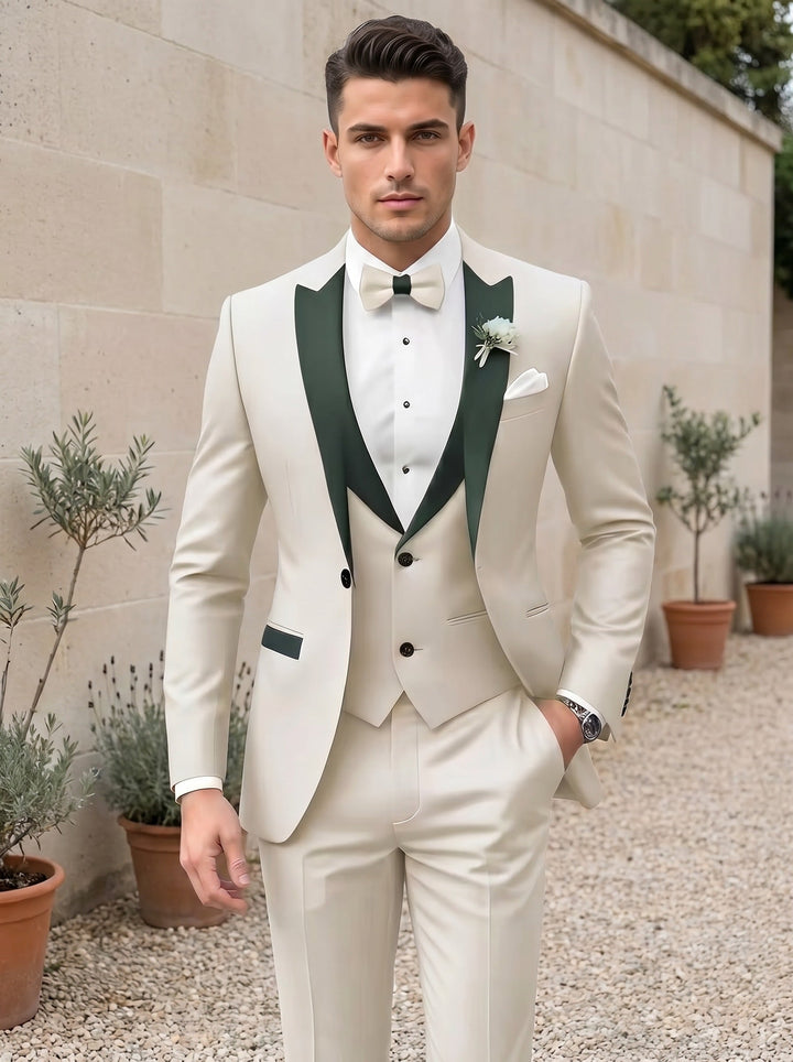 Men's Single Breasted One-Button 3 Pieces Solid colour Suits Long Sleeves