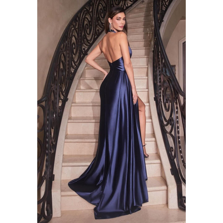 Sheath/Column Halter Floor-Length Evening  Dresses With Split Side