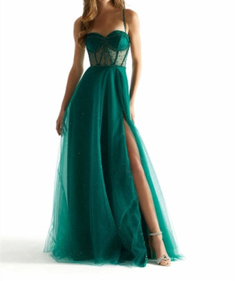 A-Line/Princess Spaghetti Straps Sweetheart Sleeveless Floor-length Long Prom Dresses