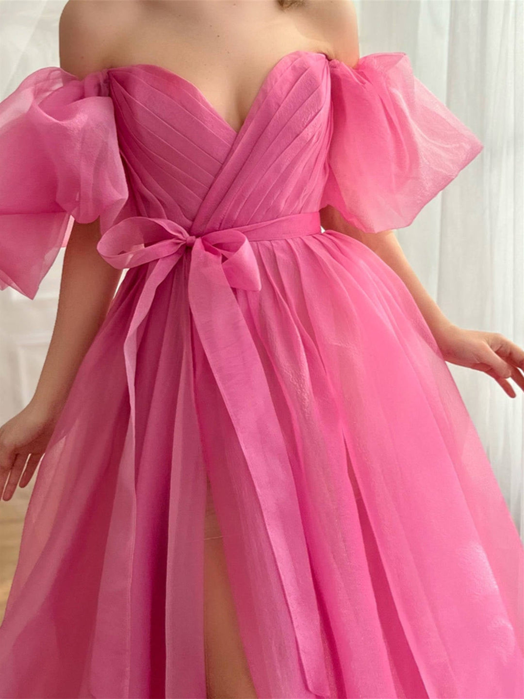 A-Line/Princess Sweetheart Off-the-Shoulder Floor Length Formal Dress