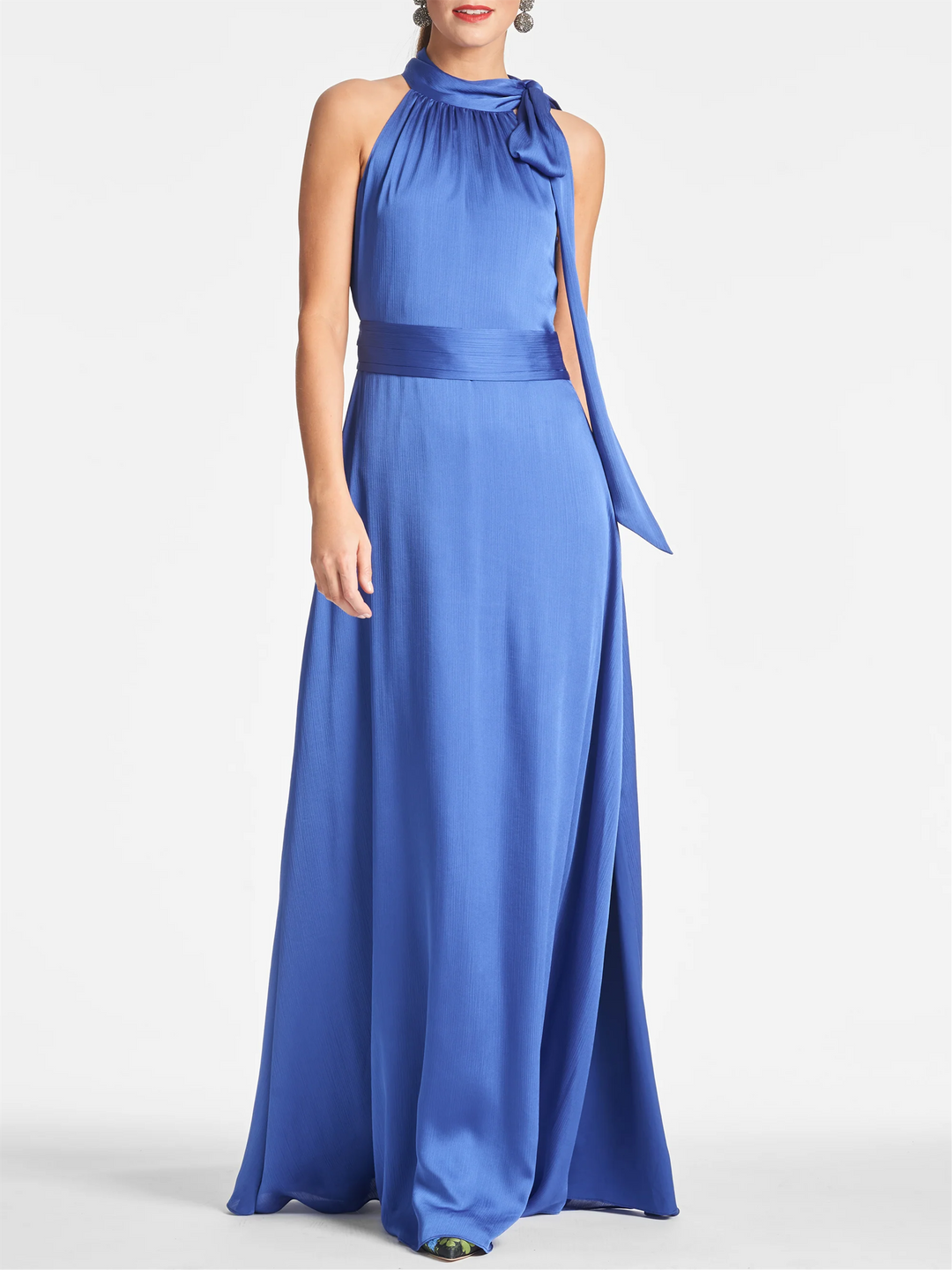 A-Line/Princess Halter Sleeveless Floor-Length Evening Dress