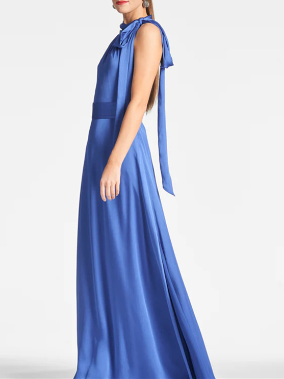 A-Line/Princess Halter Sleeveless Floor-Length Evening Dress