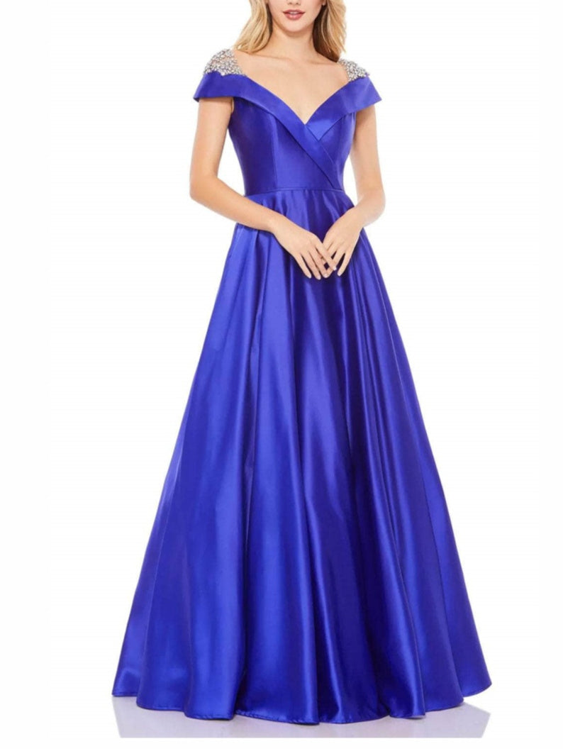 A-Line/Princess Off-the-shoulder Floor-Length Evening Dress