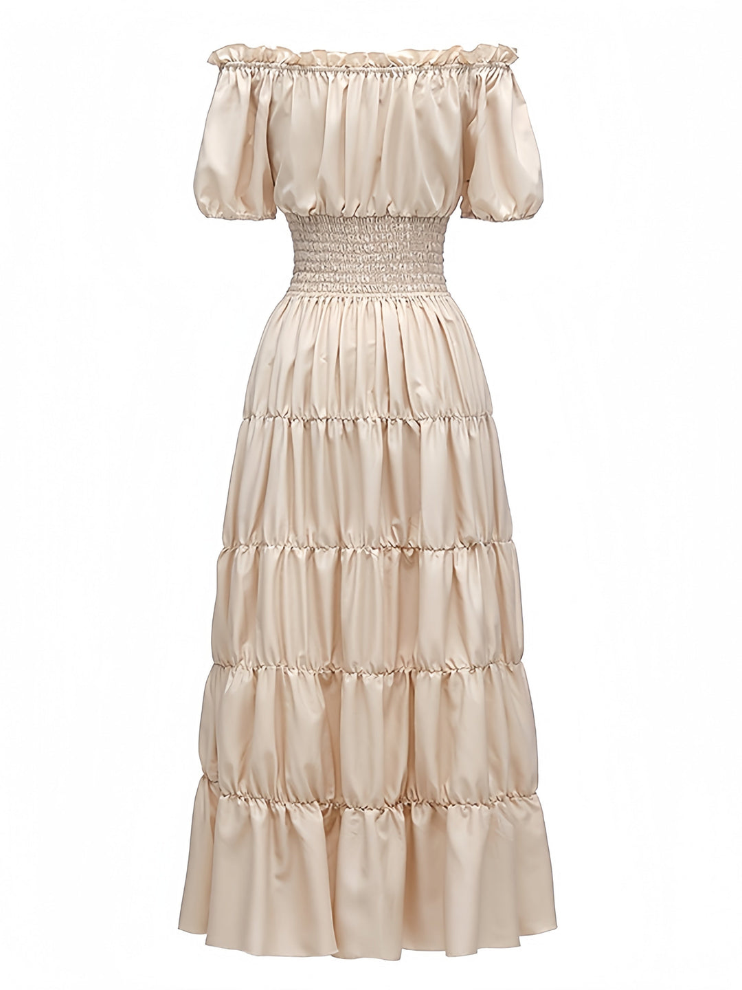 A-Line/Princess Strapless Sleeveless Ankle-Length Vintage Dress with Ruffles