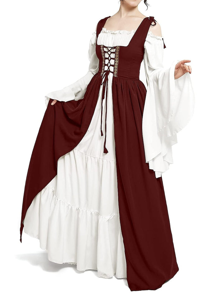 A-Line/Princess Off-the-Shoulder Long Sleeves Floor-Length Vintage Dress