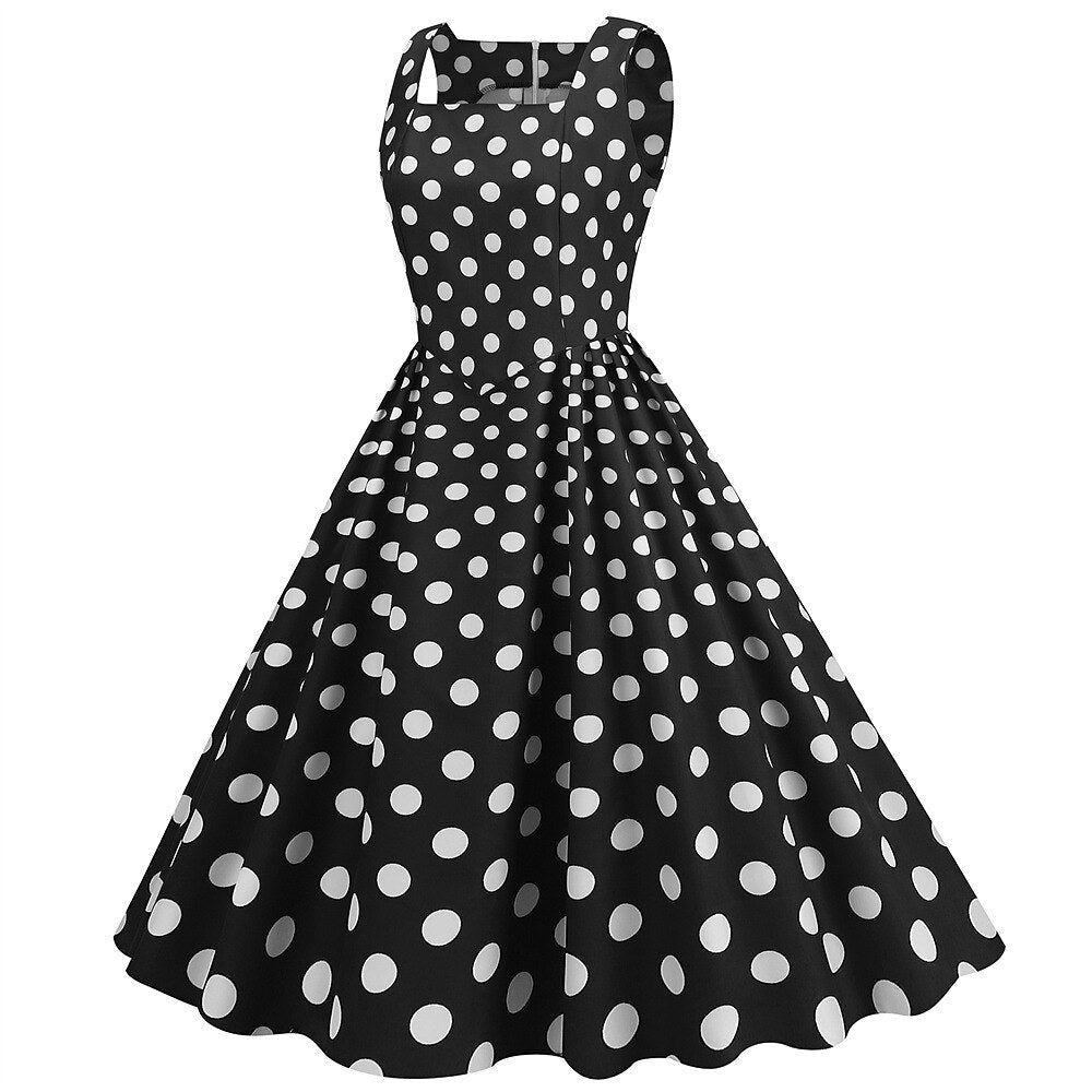 A-Line/Princess Off-the-Shoulder Sleeveless Ankle-Length Vintage Dress