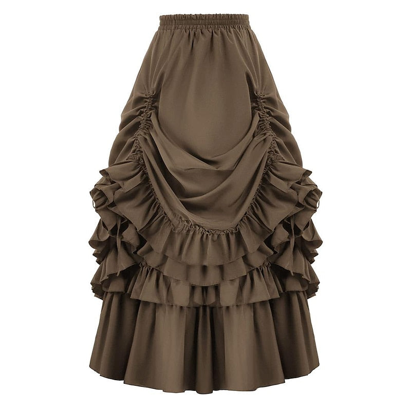 Vintage Punk Casual Daily Skirts With Flounced