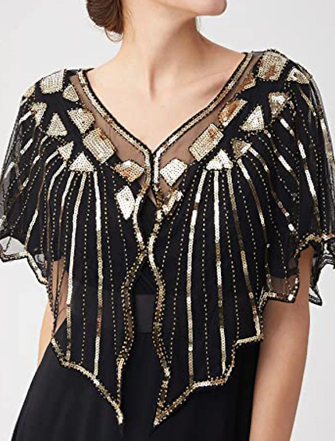 1920s Shawl Wraps Sequin Beaded Evening Cape Shawl