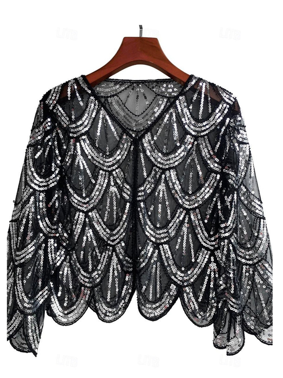 1920s Coat Shawls Women's Sequins  Vintage Party Shawl