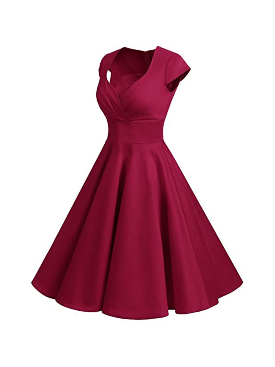 A-Line/Princess V-Neck Short Sleeves Knee-Length Vintage Dress