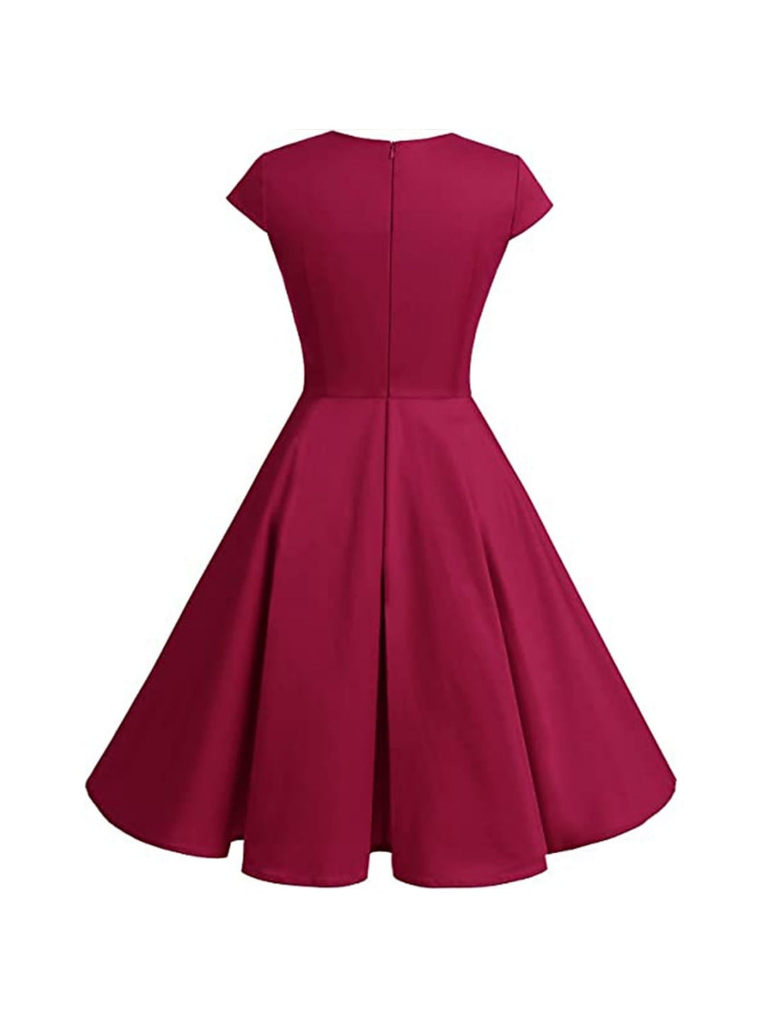 A-Line/Princess V-Neck Short Sleeves Knee-Length Vintage Dress