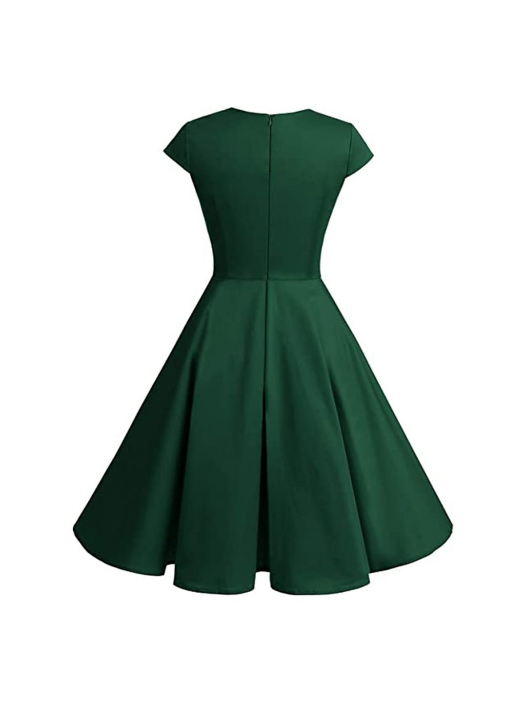 A-Line/Princess V-Neck Short Sleeves Knee-Length Vintage Dress