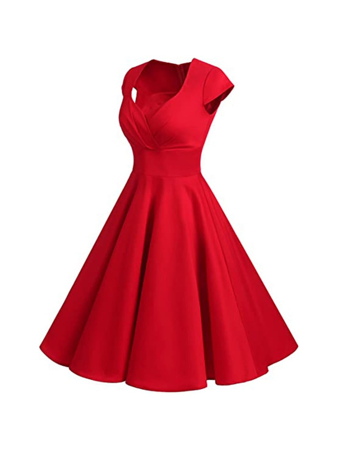 A-Line/Princess V-Neck Short Sleeves Knee-Length Vintage Dress