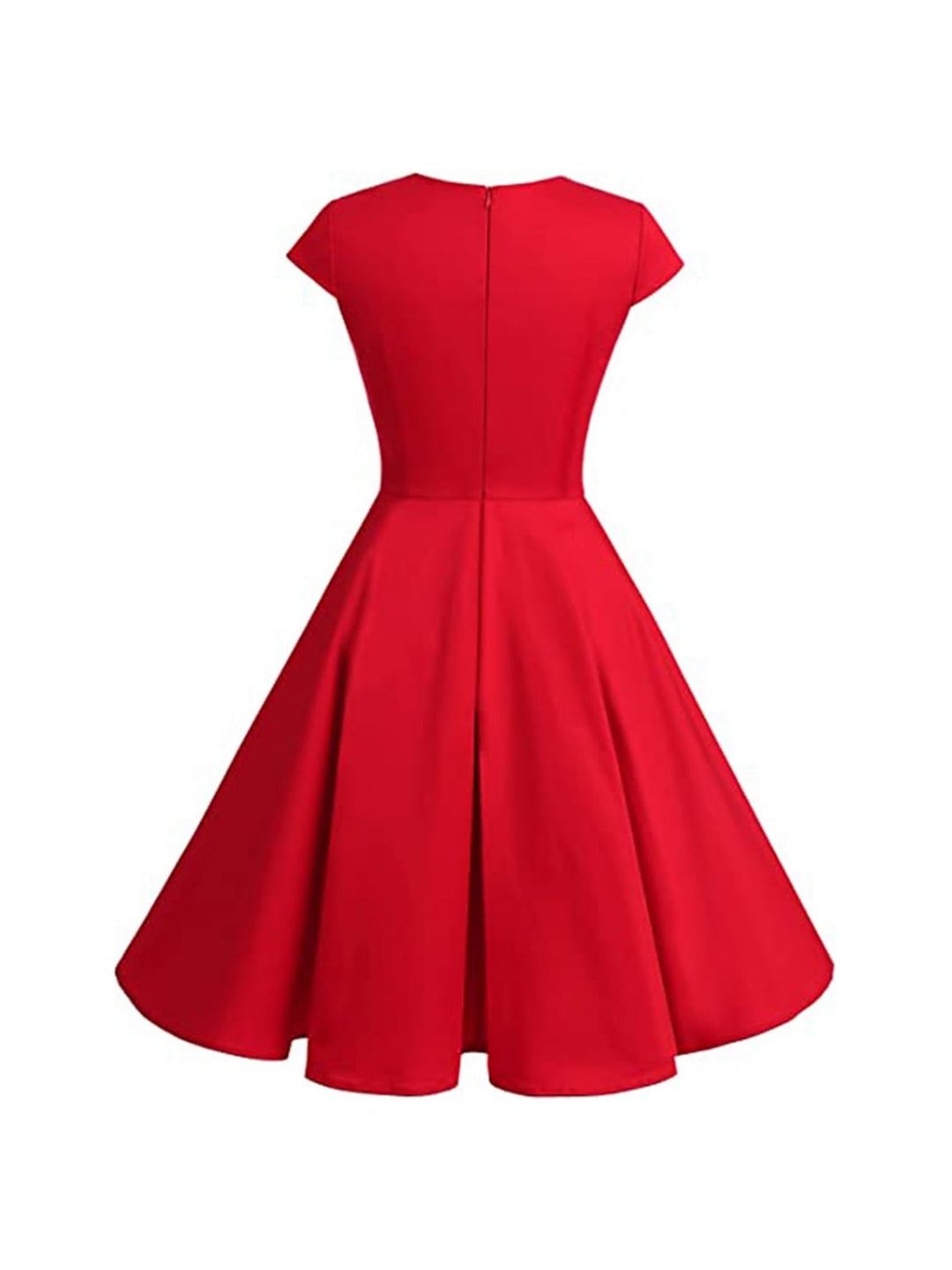 A-Line/Princess V-Neck Short Sleeves Knee-Length Vintage Dress