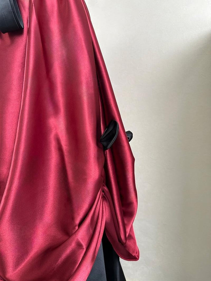 Ball Gown Scoop Short Sleeves Tea-Length Vintage Dress With Knotbow