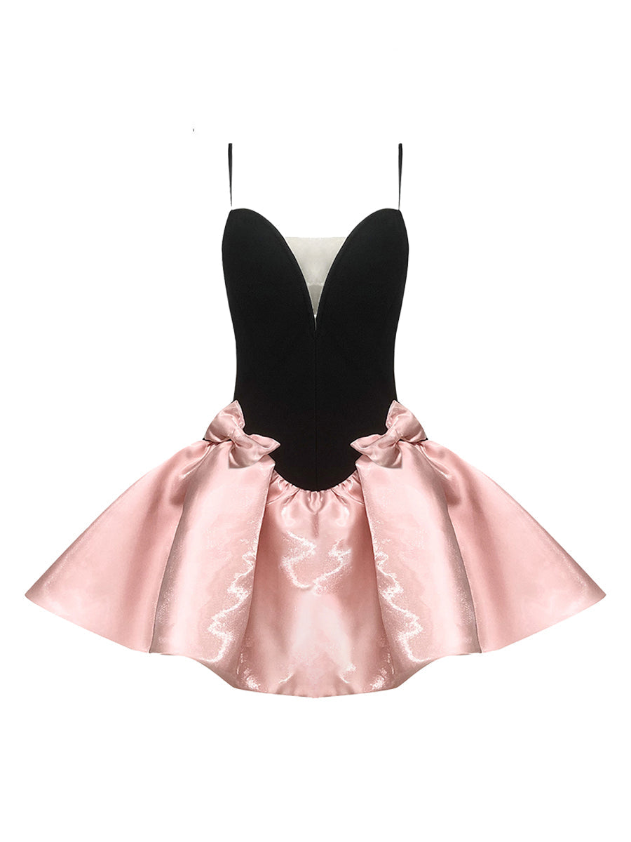 A-Line/Princess Spaghetti Straps Sleeveless Sweet Mini/Short Cocktail Dresses with Bow