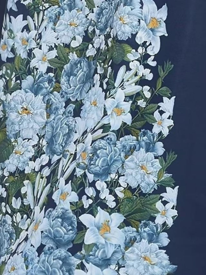 A-line/Princess Elegant Strapless Sleeveless Floor-Length Printed Floral Dresses