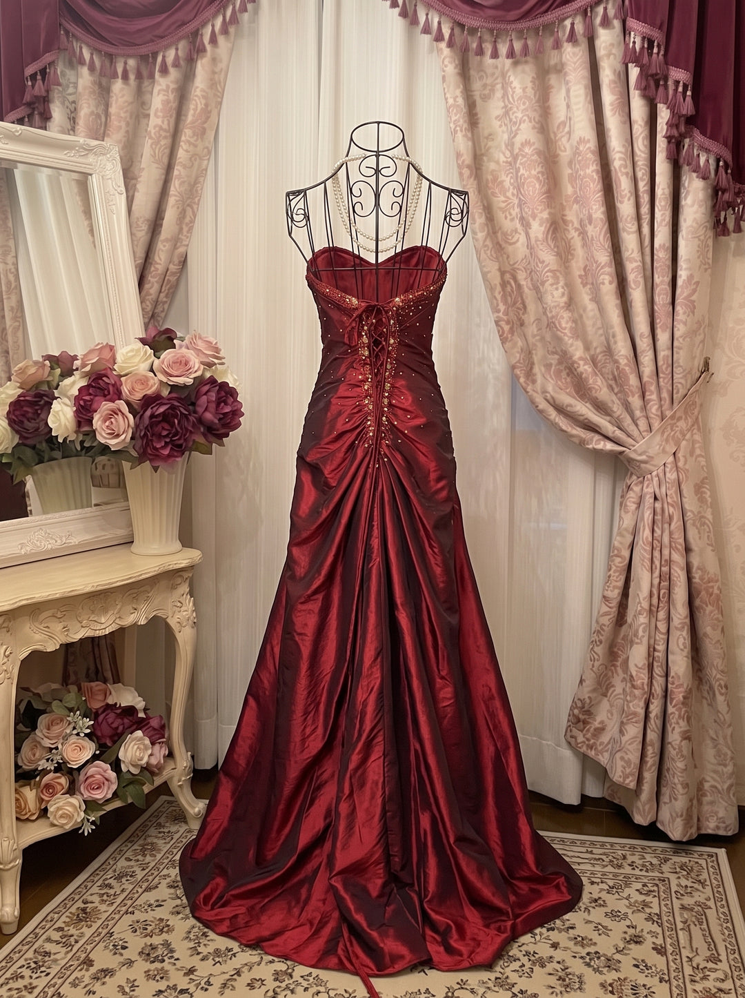 A-Line/Princess Sweetheart Sleeveless Floor-Length Taffeta Unique Prom Dresses with Ruffles &amp; Hot Diamond
