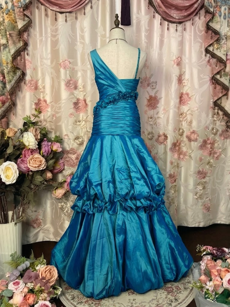 A-Line/Princess Sweetheart Taffeta Prom Dresses Bowknot Vintage 80s Iridescent Dress Sleeveless FLoor-Length Asymmetrical